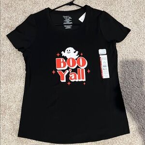 Time and Tru Maternity Black Tee with Ghost with Boo Y'all Design